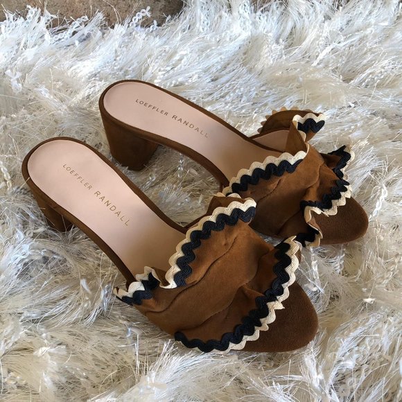 Loeffler Randall Shoes - LOEFFLER RANDALL Vera Ruffle RicRac Slide Sandals